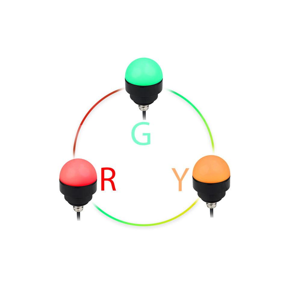 Ø50 M30 Somun Bağlantılı LED İndikatör M12 Konnektör RGY Buzzer PNP/NPN Siyah Gövde MS 9605.24VDC