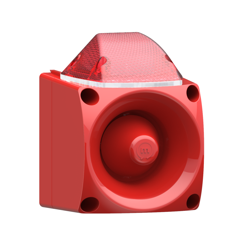 ENDÜSTRİYEL LED IŞIKLI SİREN KIRMIZI GÖVDE MS 3050.1.10.12-30VDC