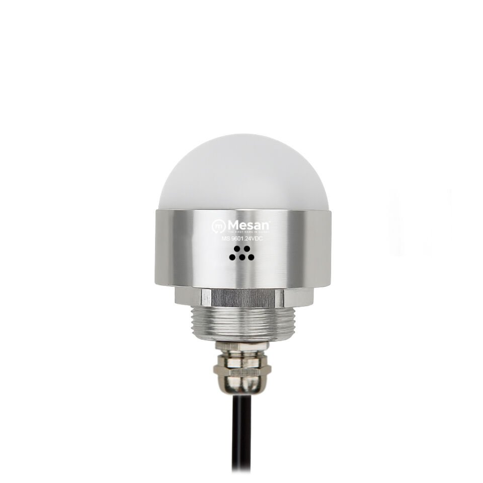 Ø50 M30 Somun Bağlantılı LED İndikatör RGY Buzzer Gümüş Gövde MS 9601.24VDC