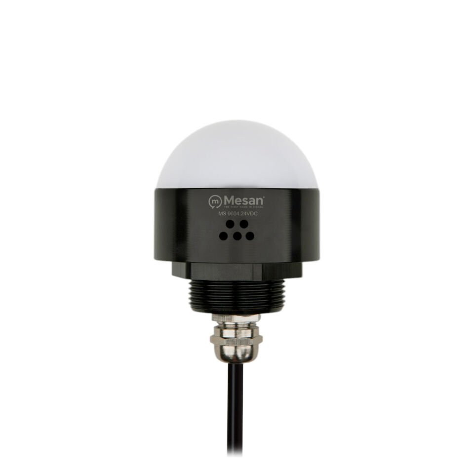 Ø50 M30 Somun Bağlantılı LED İndikatör RGY Buzzer Siyah Gövde MS 9604.24VDC