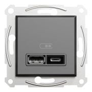Schneider Electric EPH2700371 Asfora Plus Antrasit İkili USB Priz Type A+C 2,4A Çerçevesiz