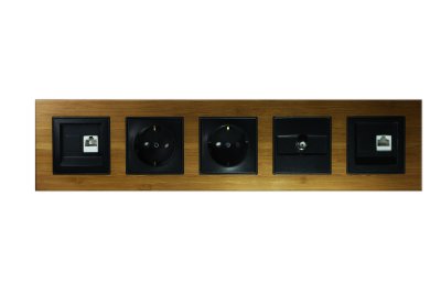 WOG205-71 AsFir Ahşap Bambu Beşli Çerçeve (Mekanizma Hariç)