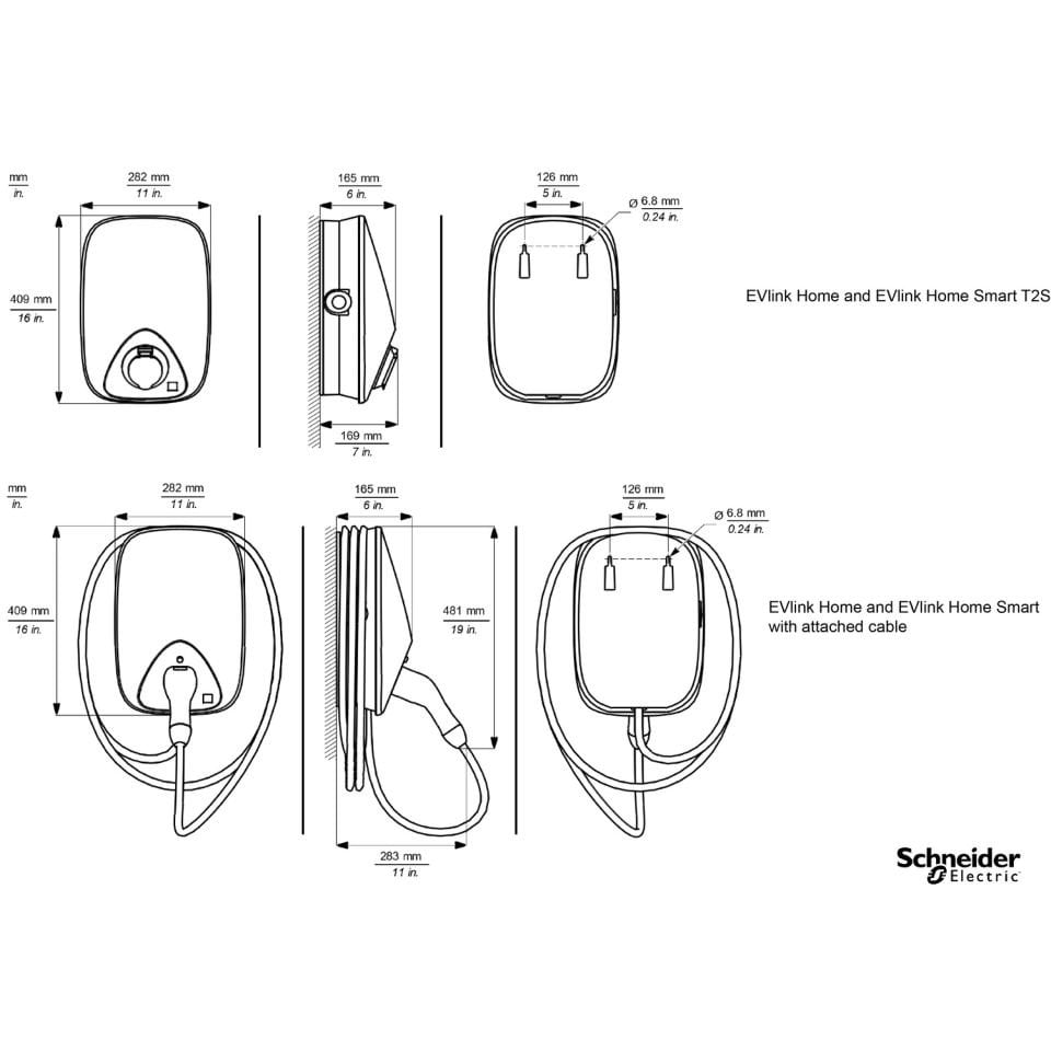 Schneider Electric EVH4S11N2 Evlink 11kW Araç Şarj Cihazı T2 Girişli Kablosuz