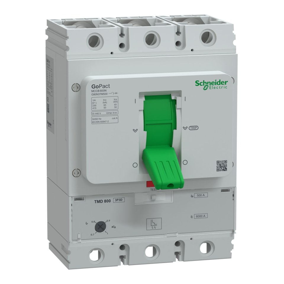 Schneider Electric GoPact G80N3TM500 3x500A 50kA Açma Üniteli Ayar Sahalı TMŞ
