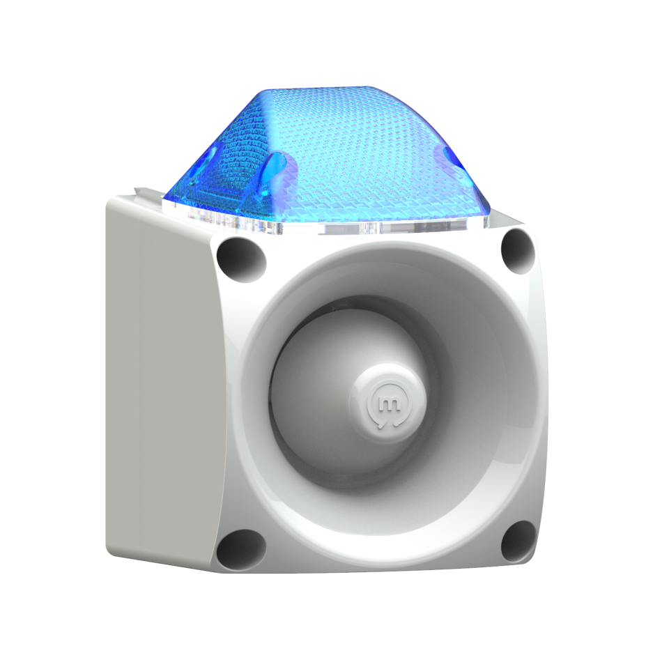Endüstriyel LED Işıklı Siren Gri Gövde MS 3050.11.5.220VAC